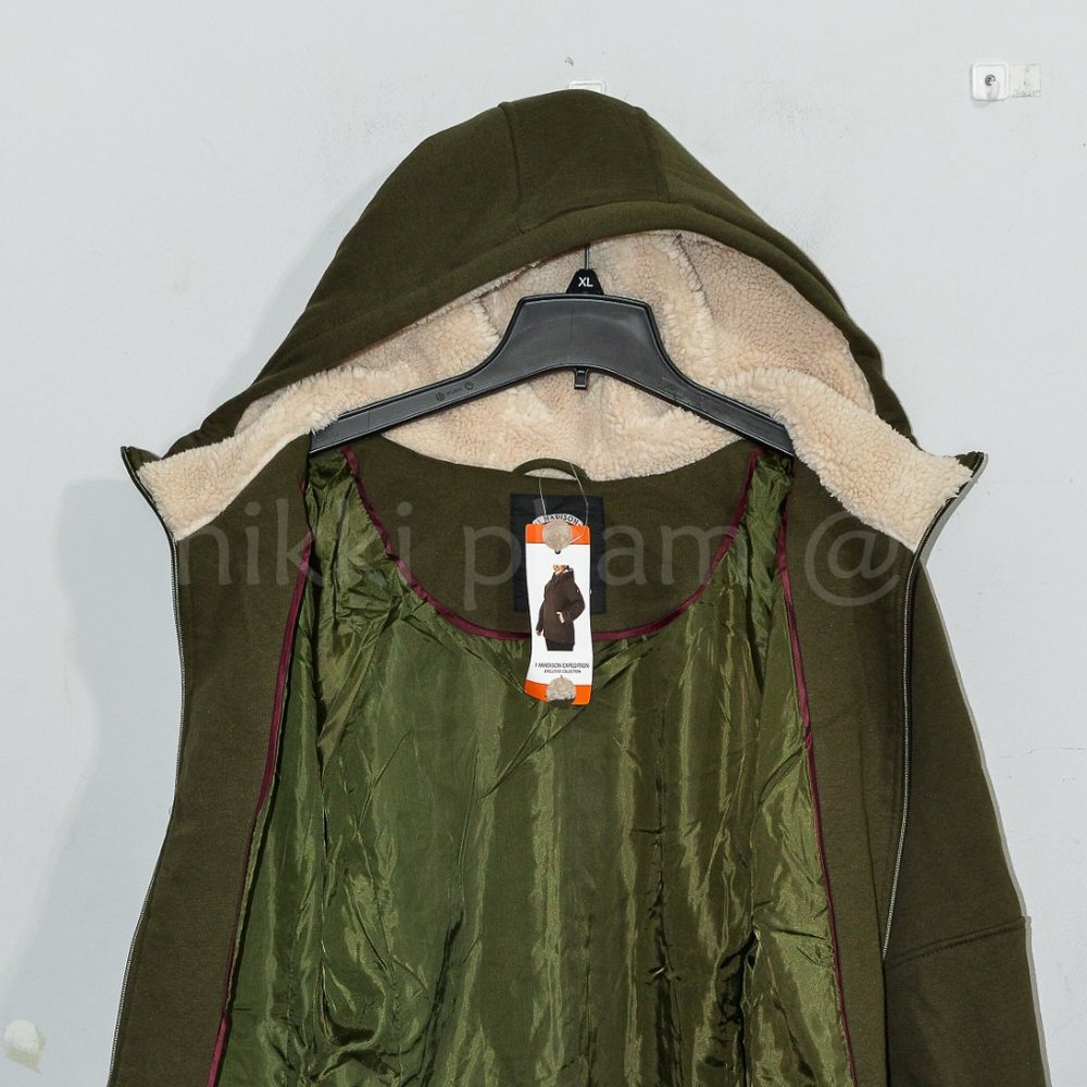 1 Madison Expedition Women's Knit Full Zip Hood Jacket in green - Picture 5 of 7